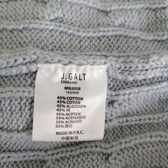 J.Galt Womens Blue Long Sleeve V Neck Cable Knit Pullover Sweater OS - Picture 6 of 7